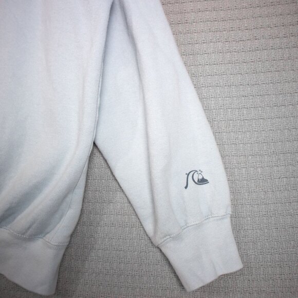 2000s Y2K Pale Blue Quiksilver Graphic Pullover Hoodie - Picture 9 of 10